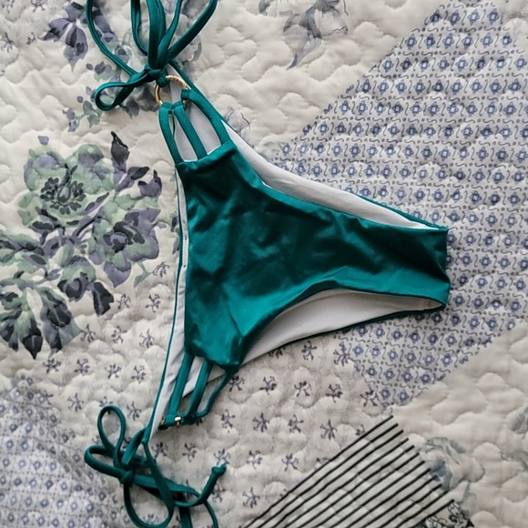 Relleciga Gold Ring Triangle Tie String Bikini M - Picture 11 of 14